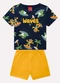 Kyly - Conjunto Infantil Menino em Algodão Branco - variação: Azul Marinho