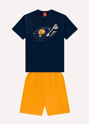 Kyly - Conjunto Infantil Menino em Algodão Azul Marinho - KYLY