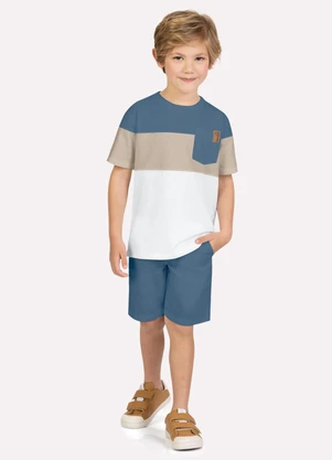Milon - Conjunto Infantil Menino em Algodão Azul - MILON