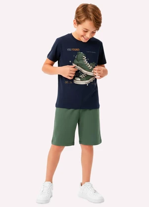 Kyly - Conjunto Infantil Menino em Algodão Azul - KYLY