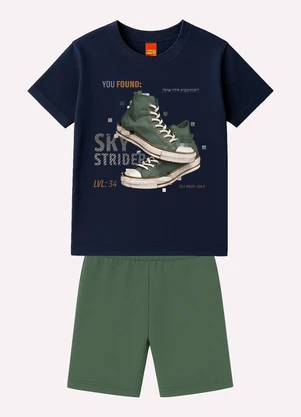 Kyly - Conjunto Infantil Menino em Algodão Azul - KYLY