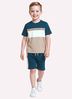 Kyly - Conjunto Infantil Menino em Algodão Azul - KYLY