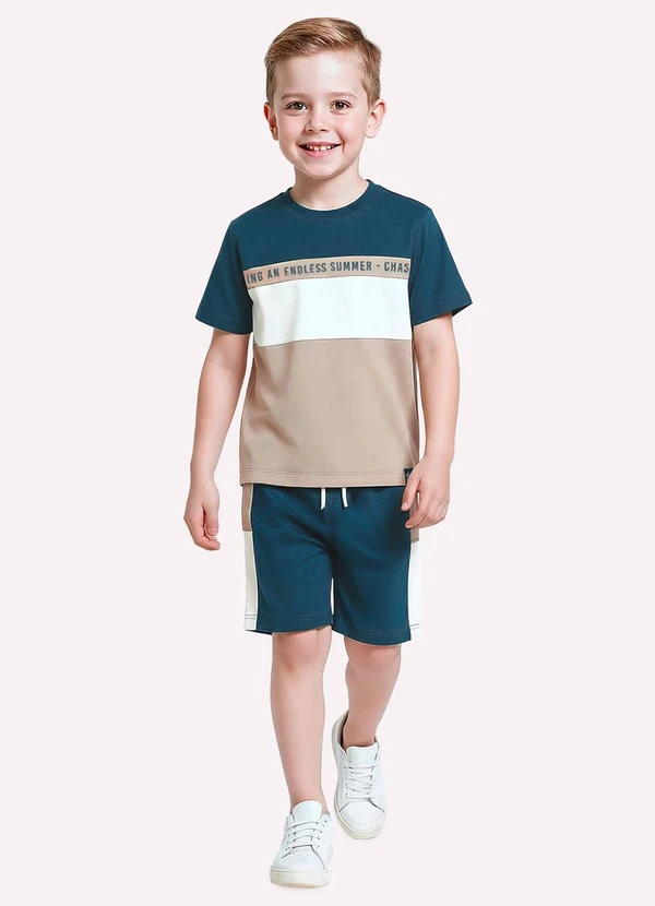 Kyly - Conjunto Infantil Menino em Algodão Azul