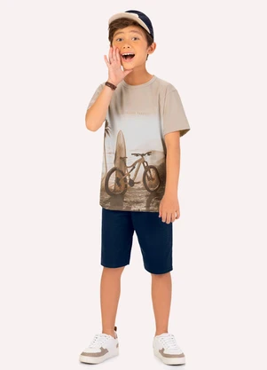 Kyly - Conjunto Infantil Menino em Algodão Bege - KYLY