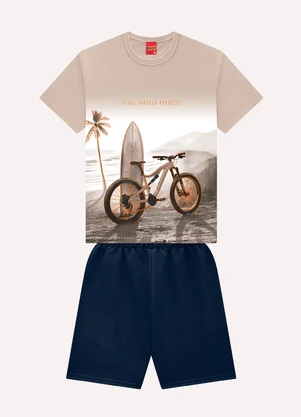 Kyly - Conjunto Infantil Menino em Algodão Bege - KYLY