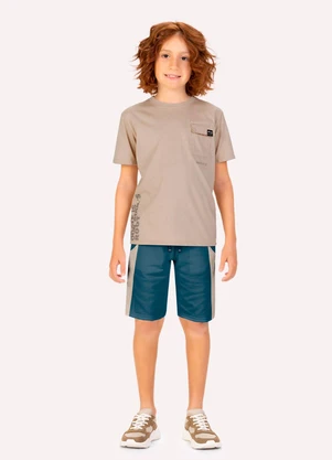 Kyly - Conjunto Infantil Menino em Algodão Bege - KYLY