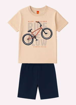 Kyly - Conjunto Infantil Menino em Algodão Bege - KYLY