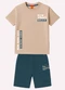 Kyly - Conjunto Infantil Menino em Algodão Branco - variação: Bege
