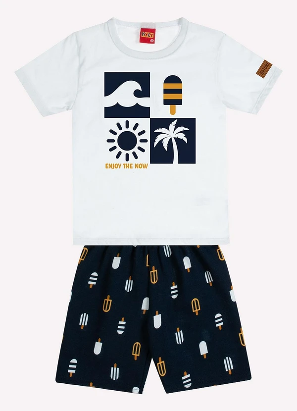 Kyly - Conjunto Infantil Menino em Algodão Branco