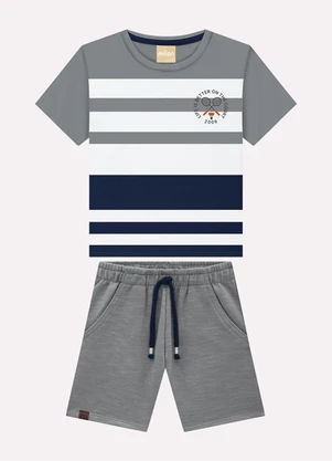 Milon - Conjunto Infantil Menino em Algodão Branco - MILON