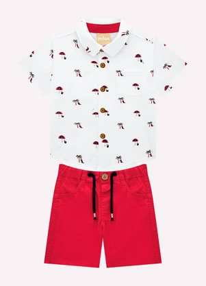 Milon - Conjunto Infantil Menino em Algodão Branco - MILON