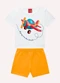 Kyly - Conjunto Infantil Menino em Algodão Azul Marinho - variação: Branco
