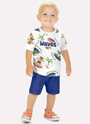 Kyly - Conjunto Infantil Menino em Algodão Branco - KYLY