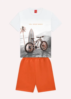 Kyly - Conjunto Infantil Menino em Algodão Branco - KYLY