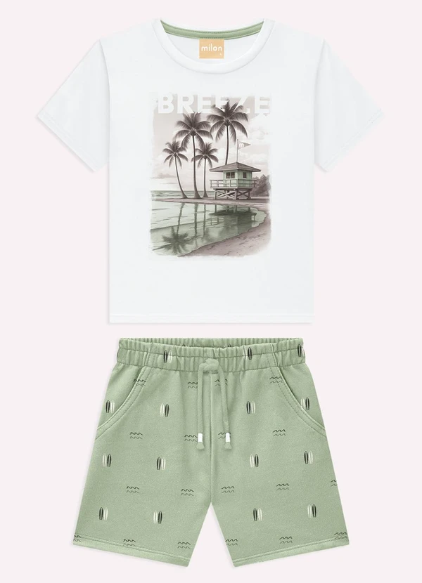 Milon - Conjunto Infantil Menino em Algodão Branco