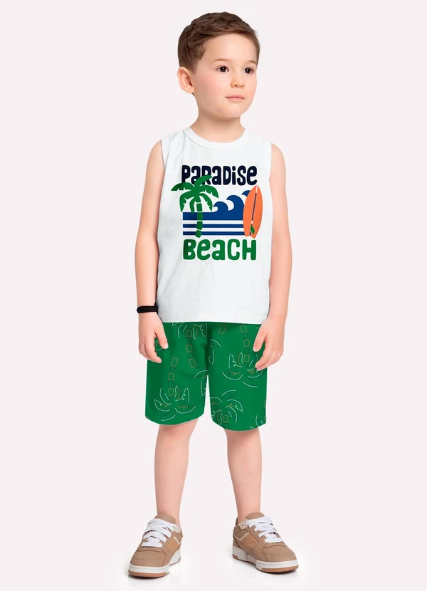 Kyly - Conjunto Infantil Menino em Algodão Branco