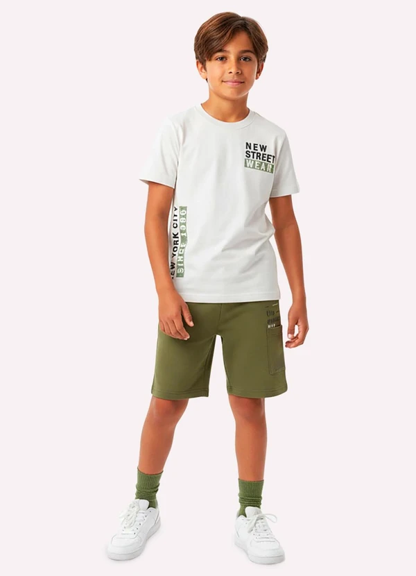 Kyly - Conjunto Infantil Menino em Algodão Branco
