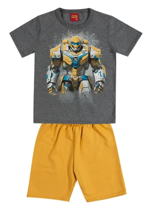 Kyly - Conjunto Infantil Menino em Algodão Cinza - KYLY