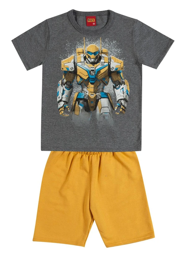 Kyly - Conjunto Infantil Menino em Algodão Cinza