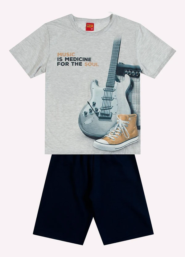 Kyly - Conjunto Infantil Menino em Algodão Cinza