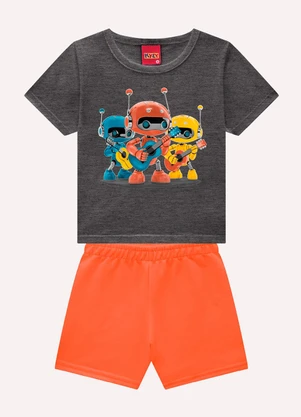 Kyly - Conjunto Infantil Menino em Algodão Cinza - KYLY