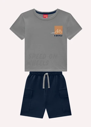 Kyly - Conjunto Infantil Menino em Algodão Cinza - KYLY