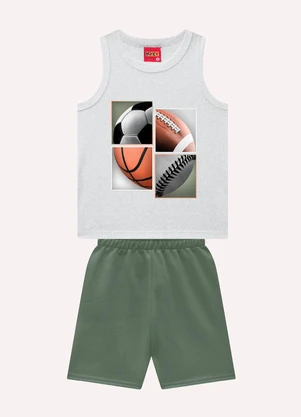 Kyly - Conjunto Infantil Menino em Algodão Cinza - KYLY