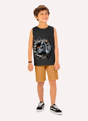 Kyly - Conjunto Infantil Menino em Algodão Cinza - KYLY