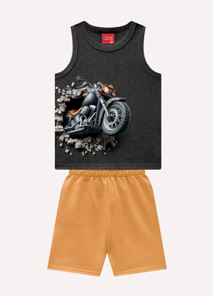 Kyly - Conjunto Infantil Menino em Algodão Cinza - KYLY