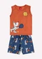 Kyly - Conjunto Infantil Menino em Algodão Azul Marinho - variação: Laranja