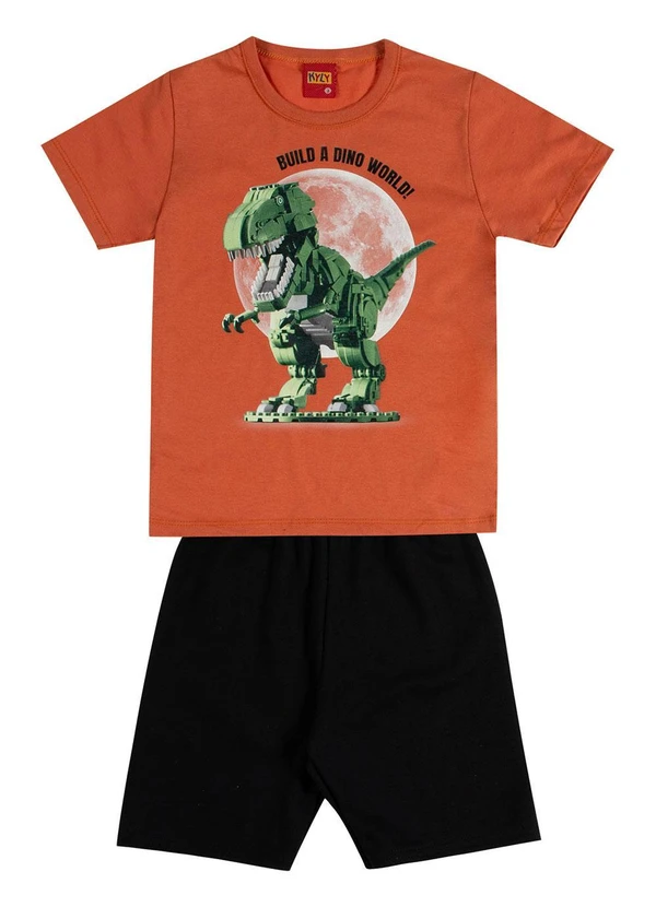 Kyly - Conjunto Infantil Menino em Algodão Laranja 3