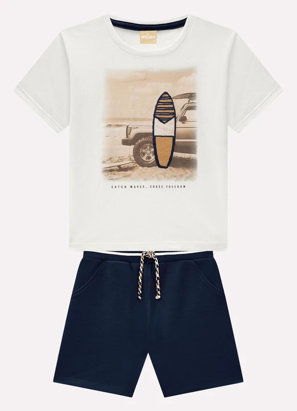 Milon - Conjunto Infantil Menino em Algodão Off White 1
