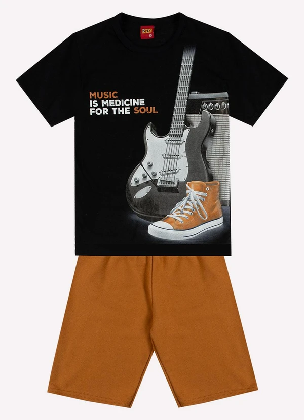 Kyly - Conjunto Infantil Menino em Algodão Preto