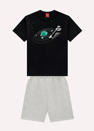 Kyly - Conjunto Infantil Menino em Algodão Preto - KYLY