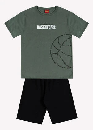 Kyly - Conjunto Infantil Menino em Algodão Verde - KYLY