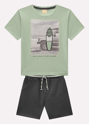 Milon - Conjunto Infantil Menino em Algodão Verde - MILON