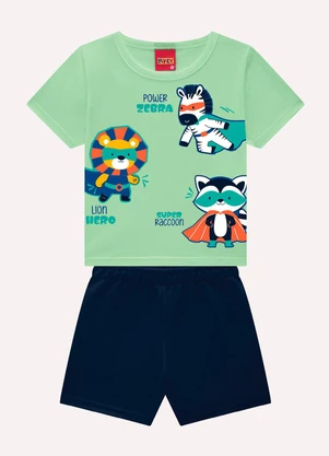 Kyly - Conjunto Infantil Menino em Algodão Verde - KYLY