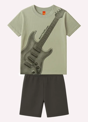 Kyly - Conjunto Infantil Menino em Algodão Verde - KYLY