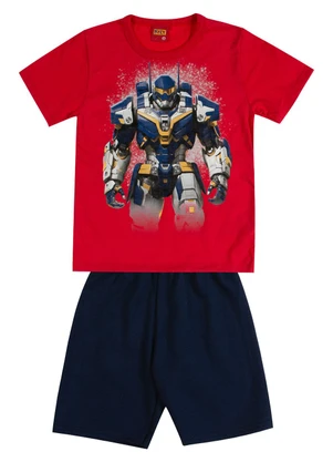 Kyly - Conjunto Infantil Menino em Algodão Vermelho - KYLY