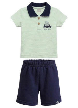 Brandili - Conjunto Infantil Menino em Cotton Azul - BRANDILI