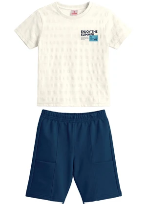 Brandili - Conjunto Infantil Menino em Malha Bege - BRANDILI