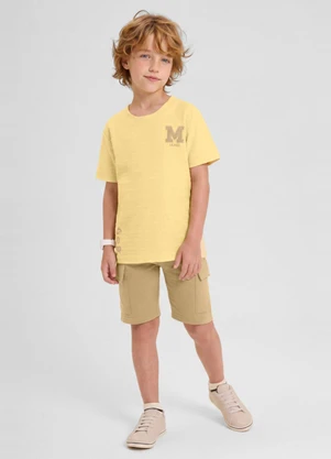 Mundi - Conjunto Infantil Menino em Meia Malha Amarelo - MUNDI