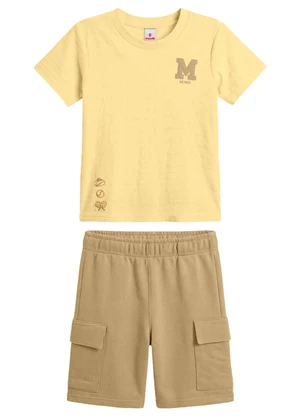 Mundi - Conjunto Infantil Menino em Meia Malha Amarelo - MUNDI