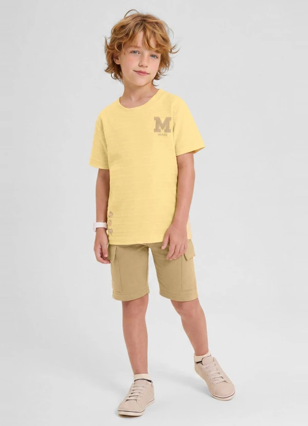 Mundi - Conjunto Infantil Menino em Meia Malha Amarelo