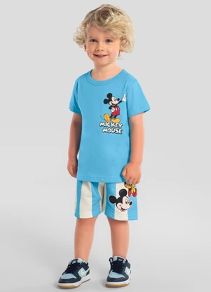 Brandili - Conjunto Infantil Menino em Meia Malha Azul - BRANDILI