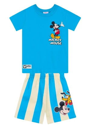 Brandili - Conjunto Infantil Menino em Meia Malha Azul - BRANDILI
