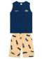Brandili - Conjunto Infantil Menino em Meia Malha Preto - variação: Azul