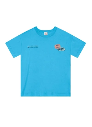 Brandili - Camiseta Infantil Menino em Meia Malha Azul - BRANDILI