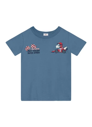 Brandili - Conjunto Infantil Menino em Meia Malha Azul - BRANDILI