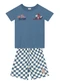 Brandili - Conjunto Infantil Menino em Meia Malha Vermelho - variação: Azul